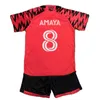 24 25 New Yo Rk Amaya Kids Kit Soccer Jerseys Red Coronel Tolkin Carmona Forsberg Morgan Away Child Football Shirts Kort ärmuniformer