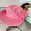 INS süße rosa Bogenriemenschale Hüte für Frauen in 2024 Sommer koreanischer Outdoor -Camping -Sonnenschutz