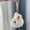 Plush Keychains Rabbit Keychain Imitate Bunny Fur Hairball Mini Rabbit Bags Hangings Pendant For Car Keychain Accessories Car Phone Decoration Y240415