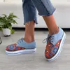 Casual schoenen vrouwen gevulkaniseerd rond teen etnische lichtgewicht canvas mode sneakers veelzijdig 35-43