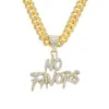 Collier de designer Hip Hop Exagéré Double Row LETTER PAS FAVORS Collier de pendentif en diamant complet