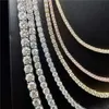 Stock Hip Hop Jewelry 2.0mm-6.5mm 925 Silver Gold Plated VVS Moissanite Tennis Chain High Quality
