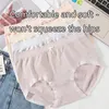 Women's Panties Comfortable Underpants Women Cute Bow Briefs Mid Waist Solid Color Soft Cotton Breathable Girls Intimate Pantys Ladies