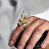 Golden Dragon Open Ring Mens Dominant Fashion Trend Jewelry Party Accessories