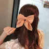 Hair Clips Solid Color Satin Bowknot For Girls Sweet Bow Women Hairpins Butterfly Barrettes Duckbill Clip Kids Accessories