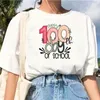 Frauen T -Shirts 100 Tage Schulhemd Frauen grafische weibliche Designerkleidung