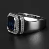 2024 Choucong Brand Wedding Rings Luxe sieraden Elegant 925 Sterling Silver Blue Sapphire Emerald CZ Diamond Party Engagement Band Ring For Men Women Gift