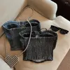 Tank da donna Serma vintage Denim Top Women Summer Eleganti Tops a tubi a coltura senza spalline Camisole Vestiti da festa sexy