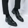 Hot Fashion British Style Business Leather Formal Office Dress Brogue Mens Leisure Black Shoes Plus Size 38-46