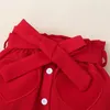 Set di abbigliamento per bambini piccoli neonato di San Valentino abiti da giorno in rete a maniche lunghe top cinguali per la gonna cintura set di vestiti per bambini