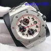 Swiss Ap Wrist Watch Royal Oak Offshore Precision Steel 26170st Automatisk mekanisk röd nål Tidpunkt Anti Magnetic White Plate Steel Band Mens Watch