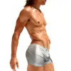 Herrbadkläder sexiga herrar guld sliver stämpel simning stammar manliga sport strand surfing shorts snabb torr maillot de bain baddräkt