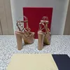 2024 Summer Designer Pum Sandals for Women New Fashion Cucchio grosso da 15,5 cm Tanna Super High Specchio in pelle Qulity Scarpe da matrimonio Sandali Slingback con scatola