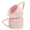Кружки корейская керамика чашка для завтрака молоко овсянчатая чашка розовая любовь обрабатывает кофейную кружку водяную чашку для офисных подарков в день Святого Валентина 240417