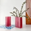 花瓶ローズマナー垂直パターンマットベリーU字型ガラス花瓶ソフトデコレーションライトラグジュアリーポインセチア