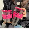 Water Bottles 350/450ml Lead Free Glass Mug With Cup Sleeve And Lid Straw Coffee Mugs Juice Cute Milk Cups Tea Drinkware