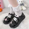 Casual skor 2024 vinter japansk lolita mjuk söt kvinnlig student jk uniform älskar kvinnor kawaii bow plysch varm zapatillas mujer