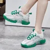 Casual Shoes Genuine Leather Sneakers Women Platform Ladies Air Mesh Hollow Chunky Girls Trainers Woman Basket Femme