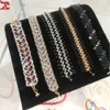 Jewelry Pouches 2024 Bracelet Display Ramp Stand Velvet Necklace Dome Women Pendant Organizer Metal Plate Chain Anklet Holder
