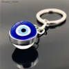 Keychains lanyards Good Luck Blue Eyes Key Chain Turkse kwaad Eye Eye Gebed Glas Kralen Keychain Amulet Bag Hangende Decor Charme Geschenk voor Bescherming Y240417