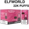 Overseas warehouse Original elf rechargeable vape BAR 22000 puffs Disposable Vape Pen Electronic Cigarettes Kit 650mAh Battery 22K Puffs Pre-Filled high quality