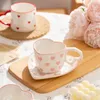 Tassen kreativer Ins Stil süßer Kaffeetasse Tee Tasse Hand bemalt Love Heart Keramik Milch Tassen Kaffeetassen für Home Office Tabelle Geschenk 240417