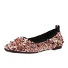 Casual Shoes Spring And Autumn Shallow Mouth Set Of Flat Women's Bean Sequins Single Shoe Woman