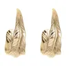 Stud Earrings HESHI 925 Sterling Silver Gold-plated One-piece Feather Half-open Resentment Gifts Aperture Ear Rings For Women In