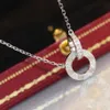 dames ketting liefde sieraden gouden hanger dubbele ring roestvrijstalen sieraden mode ovale in elkaar grijpende ringen claviculaire ketting kettingen ontwerper gifs