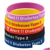 Jelly 1Pc Diabetes Type 2 Sile Rubber Wristband Carry This Mes As A Reminder In Daily Life Drop Delivery Jewelry Bracelets Dhlpg