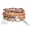 Brin 10set / lot Bohème Bohemian Crystal Crystal Beads Corde Bracelets For Women Girls Ethnic Heart Charm Wrap Bracelet Pulseira Feminina