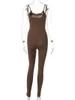 Women's Jumpsuits European And American-Style Pure Color Tight Sports Jumpsuit Yoga