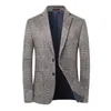 Toppklass Wool Warm Men for Blezer Autumn Winter Smart Casual Classic Single Breasted Blazer Mujer Brand Clothes 240407