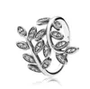 Nieuwe luxe mode CZ Diamond Leaf Ring met originele doos voor 925 Sterling Silver Wedding Gift Rings Set6056031