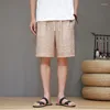 Herr shorts sommar hawaii män casual jogging sport korta byxor bambu mönster vanlig färg dragkammare lös kinesisk typ m-5xl