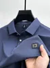 Polo's High End Summer Ice Silk Polo-shirt voor heren Korte mouwen Ademfortabel Comfortabel T-shirt Fashion Gedrukte Casual Top