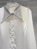 Blouses des femmes Bureau des dames élégantes Spring à manches longues Shirt diamants remin-down Collar décontracté single tops tops solides chemises