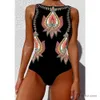 Mulheres de banho feminina listradas de uma peça de banho de alta qualidade Push up Monokini Monokiny Summer Bathing Arnece Tropical Bodysuit Feminino