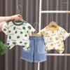 Kleidungssets Kleinkindjungen Sommerkleidung für Kinder 1 bis 5 Jahre lässige Pullover Kurzarm T-Shirts und Shorts 2PCS Jungen Outfit Set