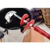 Dinnerware Sets 2pcs Stainless Steel Spoon Holder Anti-scald Rubber Pot Clip Kitchen Gadget Rest (Red Black)