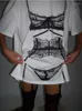 T-shirts pour femmes Adagirl en dentelle imprimée femme sexy perspective bikini t-tues oversize streetwear manches courtes top occasionnelles vêtements esthétiques