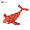 Exquisite craft display inflatable hung red whale with lights blow up ocean animal balloons for outdoor party event decoration toys sports