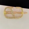 Luxury New Crystal Zircon V Clips Hair Lettres Brand Lettres Femmes Hairpin Barrettes Charme Lady Classic Designer Hair Bijoux Fashion Acce342X