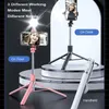 Selfie Monopody o długości 1,75 m długości Bluetooth bezprzewodowe selfie Stick Live Broacast Stream Stand Strepod Składane światło wypełnienia dla smartfonów Y240418