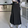 Skirts Faldas Black Y2k Women Cargo Harajuku Korean Fashion Vintage Loose High Waist Chic Pleated Grey Long Skirt Streetwear