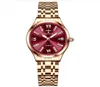 TRSOYE Brand Wine Red Dial Light Luxury feminino assista a aço de aço respirável Ladies assiste a função luminosa Surprise Wristwatches5854630