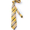 Bow Ties Dibangu Mens Coldie Yellow Black Plaid Silk Wedding Tie pour hommes