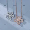 Designer Brand Van Big Flower Necklace High Edition Glod Hollow Sunflower Micro Inlaid with Diamond Collar Chain