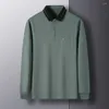 Polo's voor heren lente en herfst met lange mouwen t-shirt pocket casual bovenaan bodempolo-shirt dunne halslijn contrast r5015