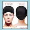 Beanie/Skull Caps Dome Cap Stretchable Wigs Caps Spandex Style Wig For Men And Women Black Nylon Drop Delivery Ot1Me